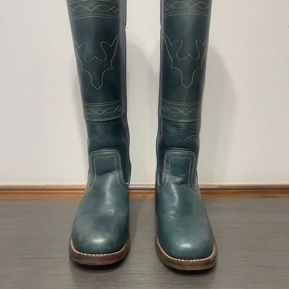 Rarest Vintage Frye Blue Campus Boots - Picture 2 of 13